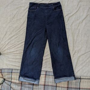Collectif Dark Blue Straight Leg Jeans